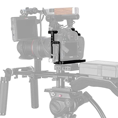 NICEYRIG Cage for Canon 5D 5DS Mark IV III II, Full DSLR Camera Cage with QR Plate for Arca Swiss and NATO Rail Cold Shoe - 267