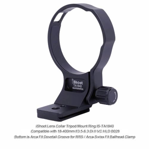Lens Collar Tripod Mount Ring Compatible with Tamron 18-400mm f/3.5-6.3 Di II VC HLD B028 EF/F Mount, Lens Support Bracket Holder Bottom Arca-Swiss Fit Quick Release Plate for Arca Tripod Head Clamp