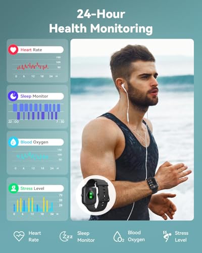 Quican Smart Watches for Women/Men with Extra Dark Purple Silicone Watch Band Replacement