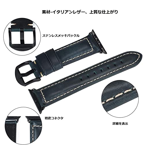 HUAFIY Compatible for apple Watch Band 42mm 44mm45mm49 men,Top Grain Leather Band Replacement Strap iWatch Series 11/10/9/8/7/6/5/4 3 2 1,Sport, Edition. Ultra 3 2 1