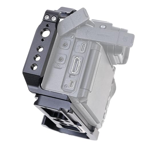Foto4easy Camera Cage for Nikon Z6III Camera,Quick Release Plate for Arca-Swiss,1/4" & 3/8" Screw Holes and Cold Shoe Mount for Accessories