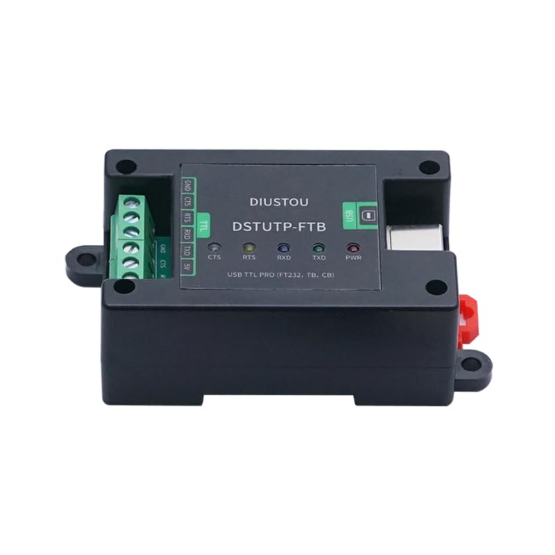 FT232 Chip USB to TTL Serial Module Bidirectional Conversion Power Isolation & Digital Isolation Transmit Data More Stable ABS DIN Case Easy Installation 3M Baud Rate Fast Speed