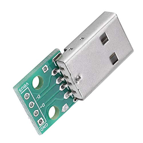 Mini USB to DIP Adapter Board, Walfront 10Pcs USB Type A Male Plug to DIP Converter Board 4 Pins DIP 2.54mm Pitch