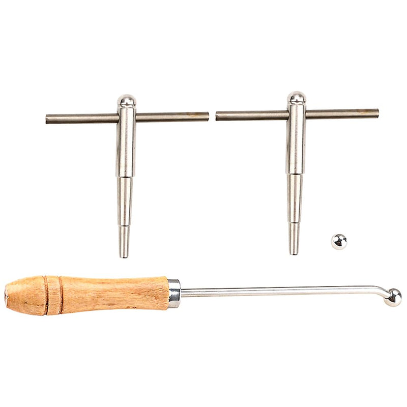 Professional Trombone Trumpet Repair Tool Set with Wooden Handle - Includes Two Sizes for Accurate Dent Repair, Essential Trumpet Accessories