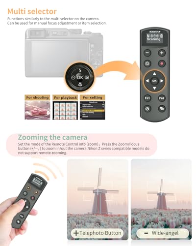 Aodelan for Nikon Wireless Rechargeable Camera Remote Control Update Black Remote for Nikon