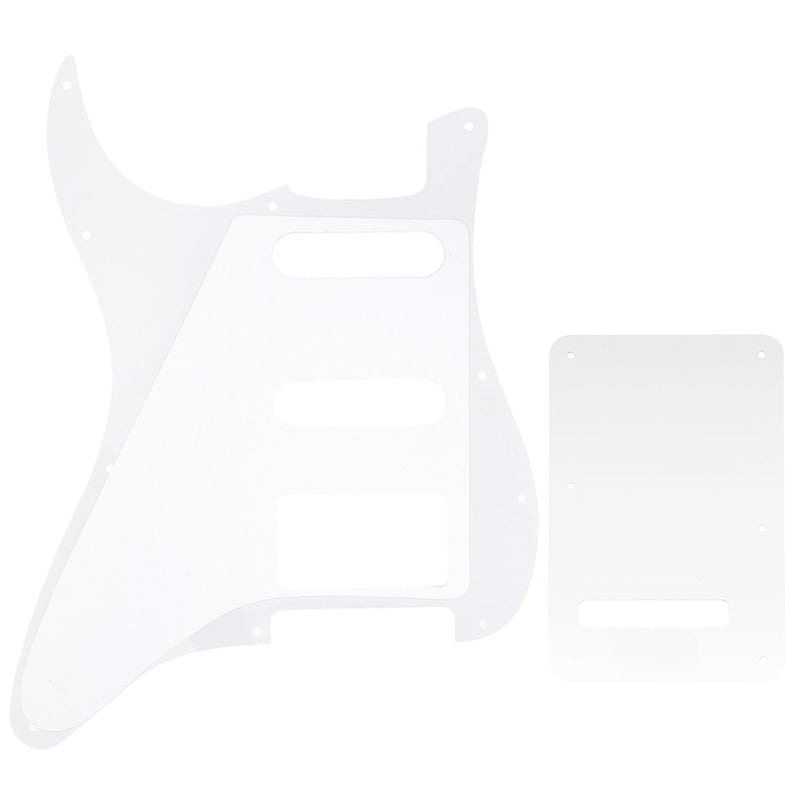 Musiclily HSS 11 Holes Strat Electric Guitar Pickguard and BackPlate Set for Fender US/Mexico Made Standard Stratocaster Modern Style Guitar Parts,4Ply Pearl Blue