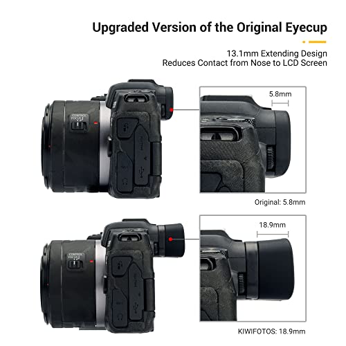 JJC Silicone Eyecup Viewfinder for Canon EOS R8 RP Camera, Extended Design For Canon EOS RP