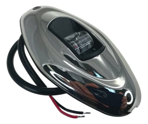 [AUSTRALIA] - Pactrade Marine Boat Vertical Mount SS316 Navigation Light 12V 1NM LED Green Starboard 95LM Red Port 20LM Light 12m 112.5 Degrees Each 12V DC / 1W Teardrop Oval Stainless Steel Housing 