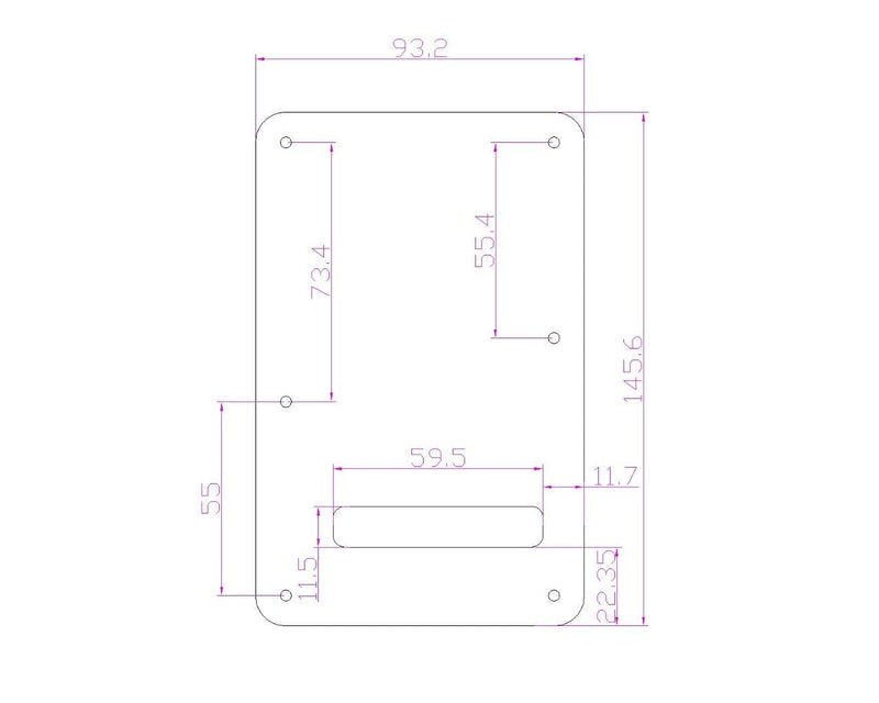 KAISH 6-Hole Metal Aluminum Anodized Modern Style ST/Strat Back Plate Tremolo Trem Cavity Cover for USA/Mexico Stratocaster/Strat Black