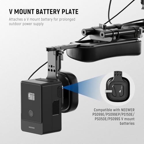 NEEWER 15mm LWS Shoulder Pad with V Mount Battery Plate, Self Adjusting Spring Loaded Camera Shoulder Rig Support Compatible with SmallRig NEEWER 15mm Rod Rail System Video Rigs & Accessories, SR016