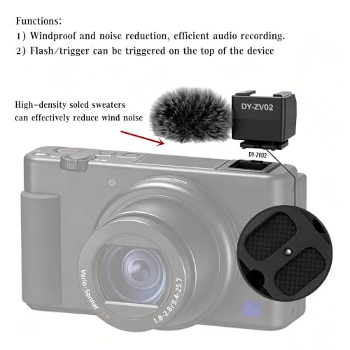 Hot Shoe Windscreen Adapter for Sony ZV Series Flash Mic LED Vlog Gear DY-ZV02 B