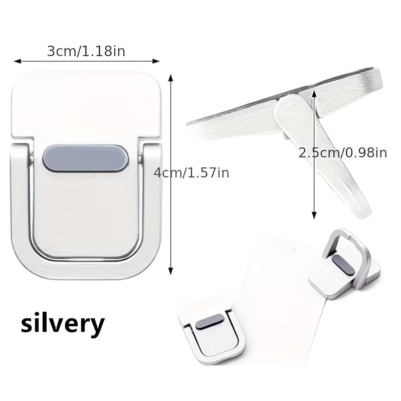 Portable Laptop Feet (2-Pair Pack) — Mini Risers, Self-Adhesive Foldable Design, Ergonomic Cooling Stand; Compatible with All Laptop Models — Silver.