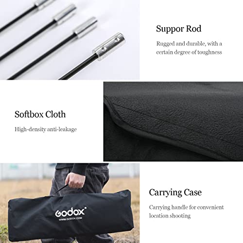 Godox FW22x90CM / 9"x36" Bowens Mount Strip Honeycomb Grid Softbox,Portable Soft Box with Bowens Mount Speedring,Softbox with Grid for Studio Strobe Speedlite Flash Portrait Product Photography