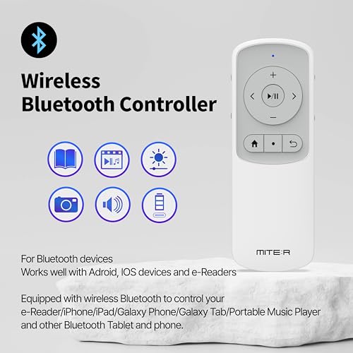 Bluetooth Remote Control Page Turner Clicker for Boox, e-Reader, TikTok Scrolling, YouTube Shorts, Reels, Camera, for iOS iPad iPhone, Android Galaxy Phone Tablet (Dark Green) Dark Green