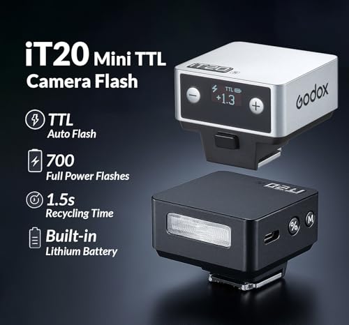 Godox iT20O Mini TTL Flash for Olympus Cameras, Compact On-Camera Flash Godox IT20O IT20 O Flash for Olympus