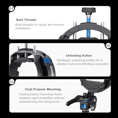 Godox S3 Speedlite Bracket Flash Holder for Studio Photography