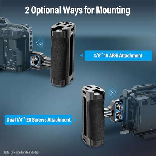 SIRUI Side Handle with ARRI Locating and Dual 1/4" Screw Mount Optional and Cold Shoe Mount Camera Top Handle Bundle