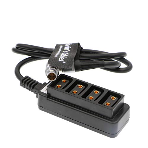 Alvin's Cables 2 Pin Right Angle to 4 D Tap Splitter Cable for RED DSMC2 Jetpack RTmotion Sidekick Right angle 2 pin