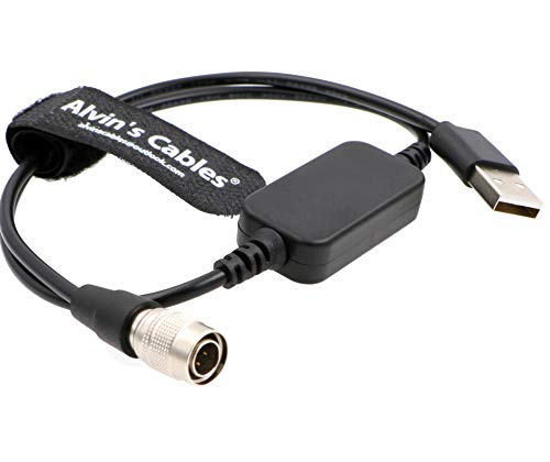 Alvin's Cables 5V to 12V Hirose-4-pin USB-Boost Power-Cable for Sound-Devices 688 633|Zoom F4 F8| Zaxcom