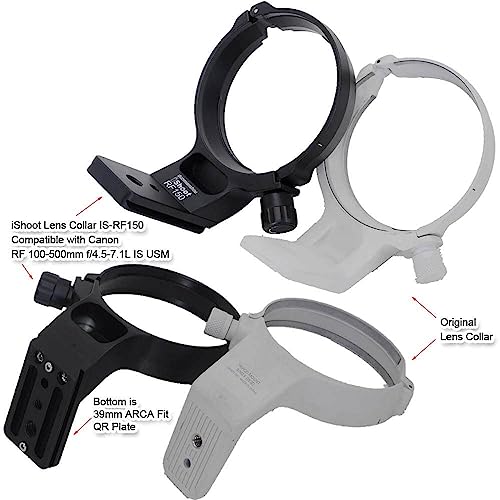 Metal Tripod Mount Ring Lens Collar Compatible with Canon RF 100-500mm f/4.5-7.1L is USM, Lens Support Holder Bracket Bottom is Arca-Swiss Fit Quick Release Plate Feature Dovetail Groove