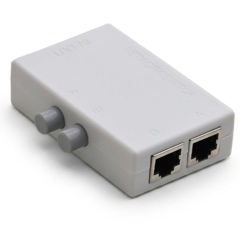 iKKEGOL RJ45 Ethernet Switch 2 Port Manual Network Switch Selector Box, 100Mbps 2-in-1-out / 1-in-2-out LAN Switch for Router, PC, Modem, Gaming, Office Network Sharing (No Power Required)