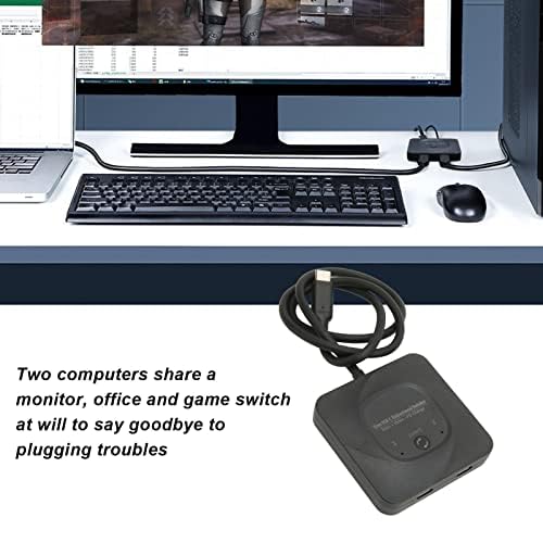 USB 3.0 Selector, 2 in 1 Out USB C er with Power Indicator, Bi-Directional for 2 Computers Share 1 USB Device