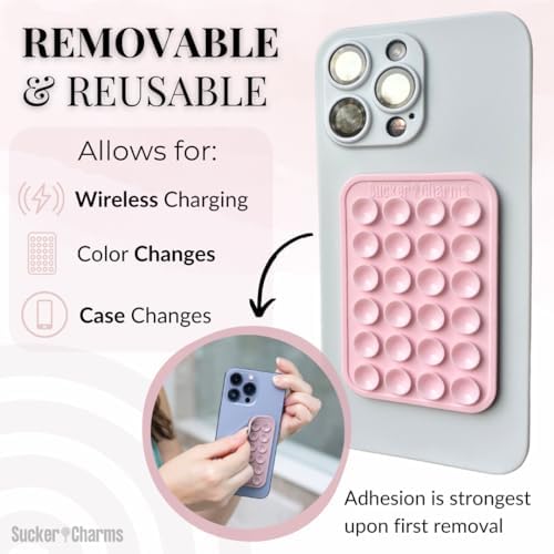 Removable and Reusable Suction Cup Phone Mount/Patent Pending (Pink-a-Licious) Pink-a-Licious
