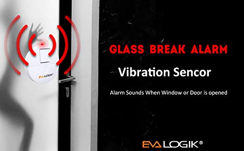[AUSTRALIA] - EVA LOGIK Modern Ultra-Thin Window Alarm with Loud 120dB Sound and Vibration Sensors Compatible with Virtually Any Window, Glass Break Alarm Perfect for Home, Office, Dorm Room- 8 Pack 