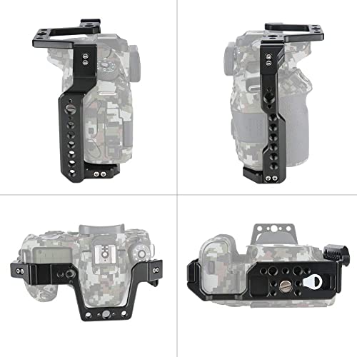 NICEYRIG Camera Cage for Canon 80D 90D 70D, with NATO Rail Cold Shoe and 1/4 3/8 Locating Hole - 371
