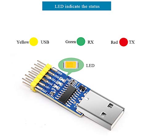 WitMotion USB-UART Converter 3-in-1 Multifunctional(USB to TTL/ USB to RS232/ USB to RS485) 3.3-5V Serial Adapter, with CH340 chip Compatible with Windows 7,8,Linux,Arduino for Development Projects