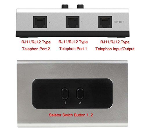 [AUSTRALIA] - 2PORT RJ11 RJ12 Manual Sharing Telephone Switch Box Phone selector 