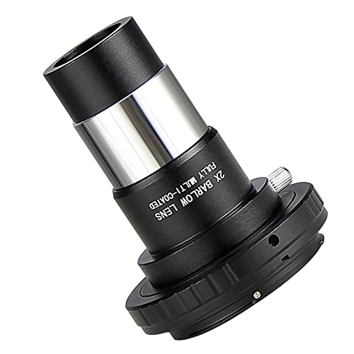 Celticbird 1.25 Inch Camera T-Adapter with 2X Barlow Lens and SLR Camera Adapter Kit Compatible with Nikon SLR 2X Barlow Lens For Nikon