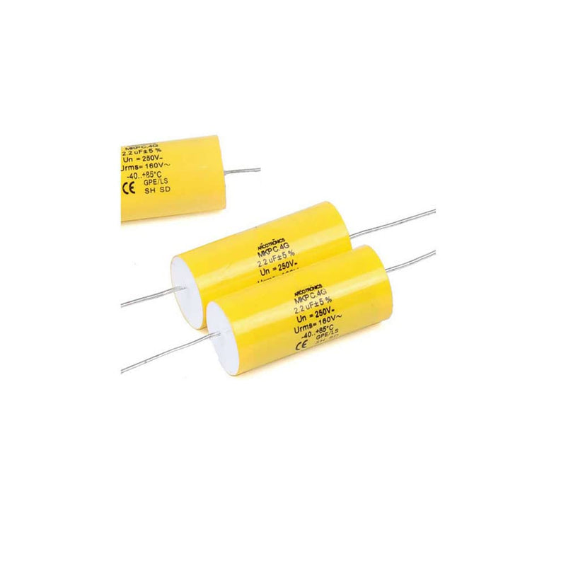 2pcs 2.2uF 250V Axial Audio Speaker Crossover stepless Film Capacitor 5% Audio Crossover Tweeter Precise Pairing 2.2uF 250V(2pcs)