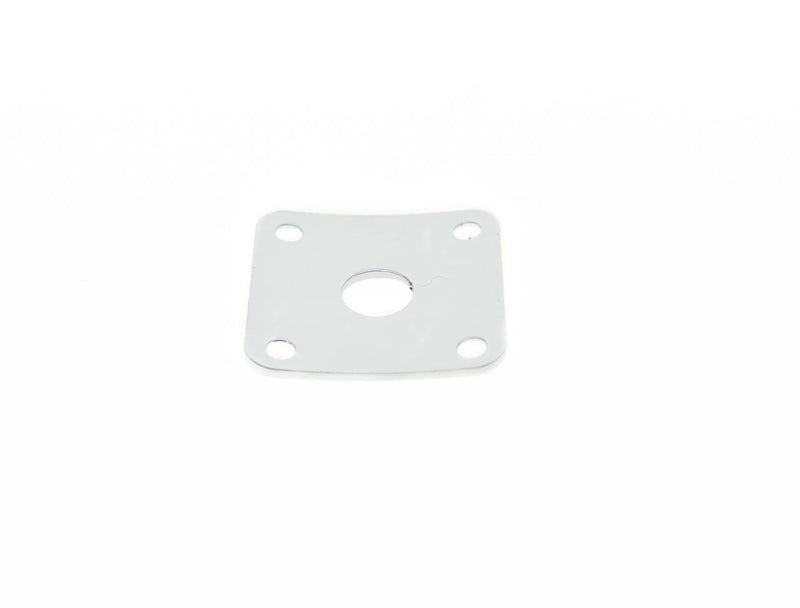 KAISH Chrome Metal Curved Bottom Jack Plate Curved Base Square Jackplate for Les Paul LP Guitars Curved Base/Bottom