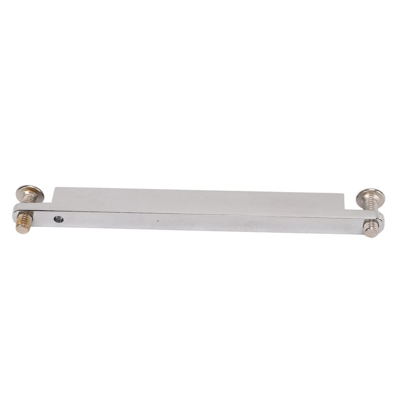 Guitar Nut Saddle Set with Shaft Wrench, 82mm Silver Metal Adjustable Acoustic Guitar Bridge Saddle for Replacement Repairing