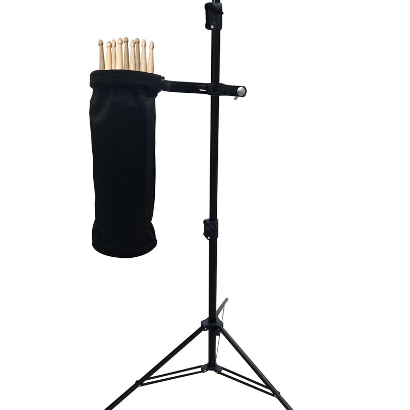 [AUSTRALIA] - Drumstick Container Bag, Drum Stick Holder Drumstick Nylon Bag for Drum Set Clamp on Stick Holder Bag Container(black) black 