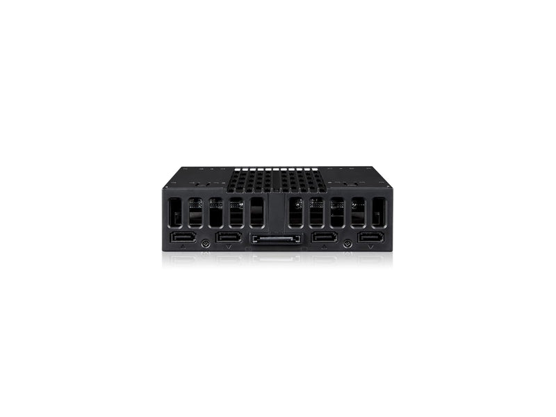 ICY DOCK 4 Bay 2.5 SAS/SATA SSD/HDD Tool Free Mobile Rack for 5.25" Bay | flexiDOCK MB024SP-B