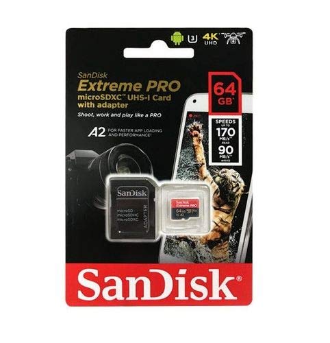 SanDisk 64GB Micro SDXC Extreme Pro Memory Card (Two Pack) Works with GoPro Hero 7 Black, Silver, Hero7 White UHS-1 U3 A2 Bundle with (1) Everything But Stromboli 3.0 Micro/SD Card Reader