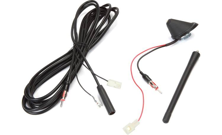 Metra 44-UA46 Amplified Electronic Roof Mount Antenna | Boosts weak station reception, universal fit replacement mast, chrome finish base, wired signal booster for clearer sound Standard Packaging