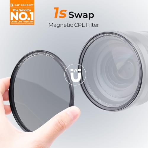 K&F CONCEPT 82mm Magnetic Polarizing Filter + Magnetic Basic Ring Kit