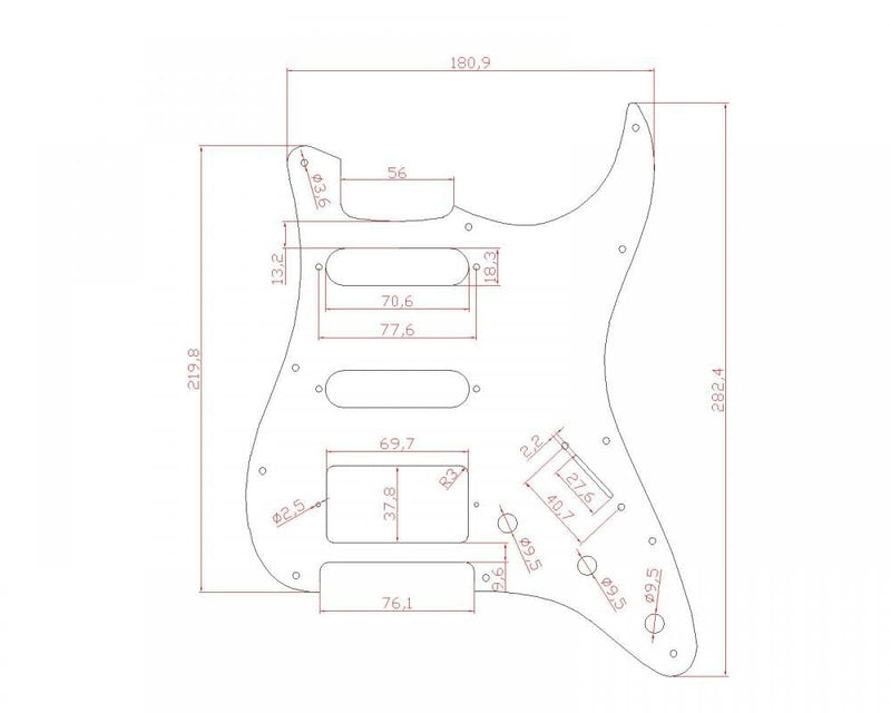 3ply 11 Hole ST/Strat Style Pickguard HSS Pick Guard for USA/Mexico Stratocaster/Strat vintage Style Guitar Parts (Green Pearl) Green Pearl