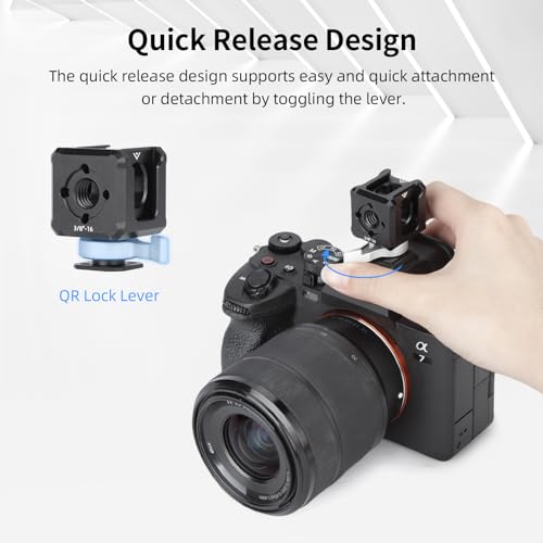 Nitze Triple Cold Shoe Adapter, Quick Release Cold Shoe Mount - N45-A1