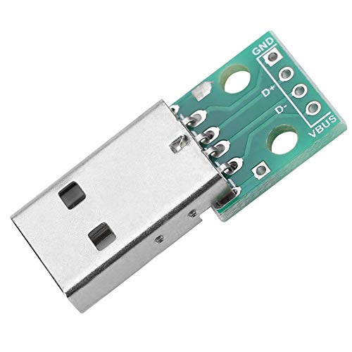 Mini USB to DIP Adapter Board, Walfront 10Pcs USB Type A Male Plug to DIP Converter Board 4 Pins DIP 2.54mm Pitch