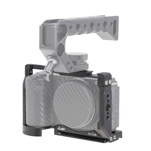 FocusFoto Camera Cage for Sony Alpha ZV-E10 II Mirrorless Camera, Video Vlogging Rig with Cold Shoe, 1/4"-20 Screw Mount, 3/8"-16 Locating Holes for Arri Grip, Quick Release Plate for Arca Tripod