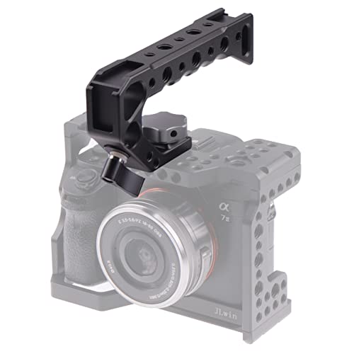Hersmay A7III Cage with Top Handle, A9 Camera Cage for Sony A7III / A7RIII /A9 /A7II Mirrorless Camera, Multiple 1/4" 3/8" Screw Holes for Vlogging Video Shooting Filmmaking Rig For Sony A7III/A7RIII/A9/A7II