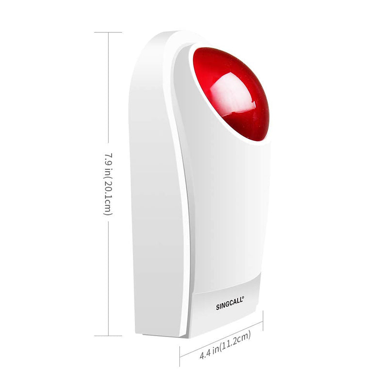 [AUSTRALIA] - Remote Emergency Strobe Siren Alarm Kit Waterproof Outdoor Loud Panic SOS Warning System for Business Home Shop Hotel School 300ft 1 Red Flashing Siren+ 2 Call Buttons 