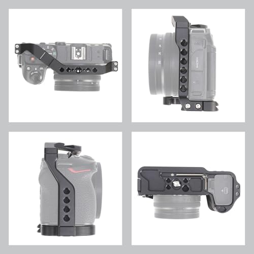 FocusFoto Camera Cage for Nikon Z30 Mirrorless Camera, Aluminium Video Vlogging Rig with Cold Shoe, 1/4"-20 Screw Mount, 3/8"-16 Locating Holes for Arri Grip, Quick Release Plate for Arca-Swiss Tripod