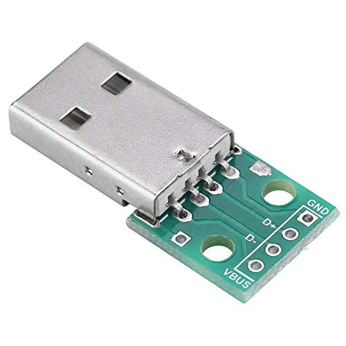 Mini USB to DIP Adapter Board, Walfront 10Pcs USB Type A Male Plug to DIP Converter Board 4 Pins DIP 2.54mm Pitch