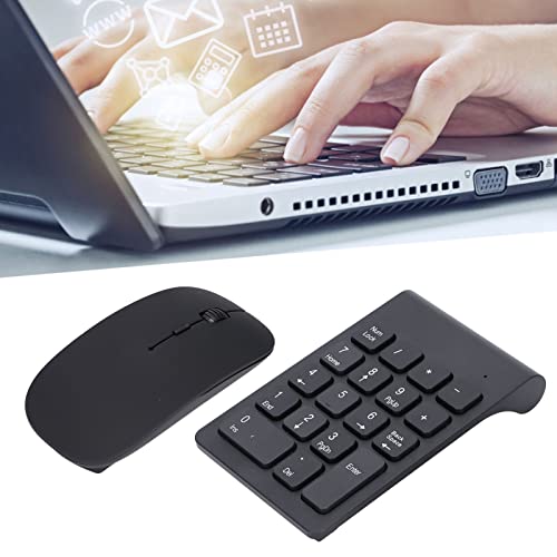 SUNGOOYUE Number Pad, Plug and Play 2.4GHz Wireless Technology 1200 DPI Sensitive Number Pad Mouse Combo for Home Office (Black)