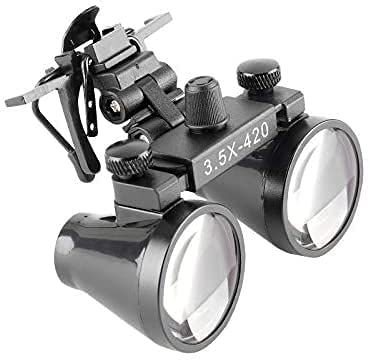 BONEW Surgical Magnifying Glass Magnifier Magnifier 3.5X Binoculars Clip for All Glasses with Storage Box